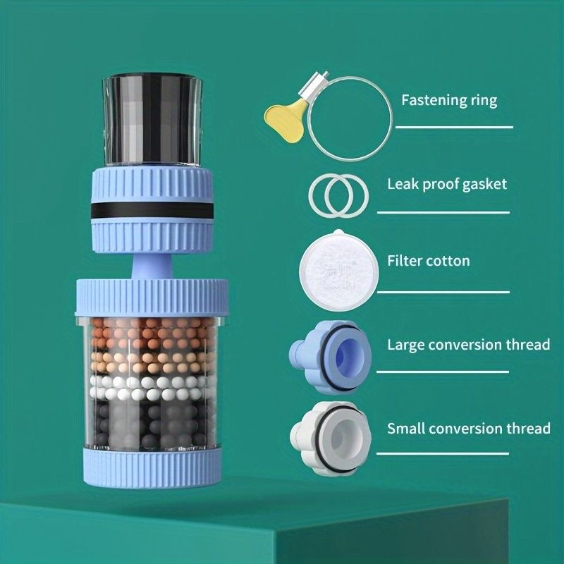 6-Layer 360° Rotating Water Filter Tap – Instant Clean Water