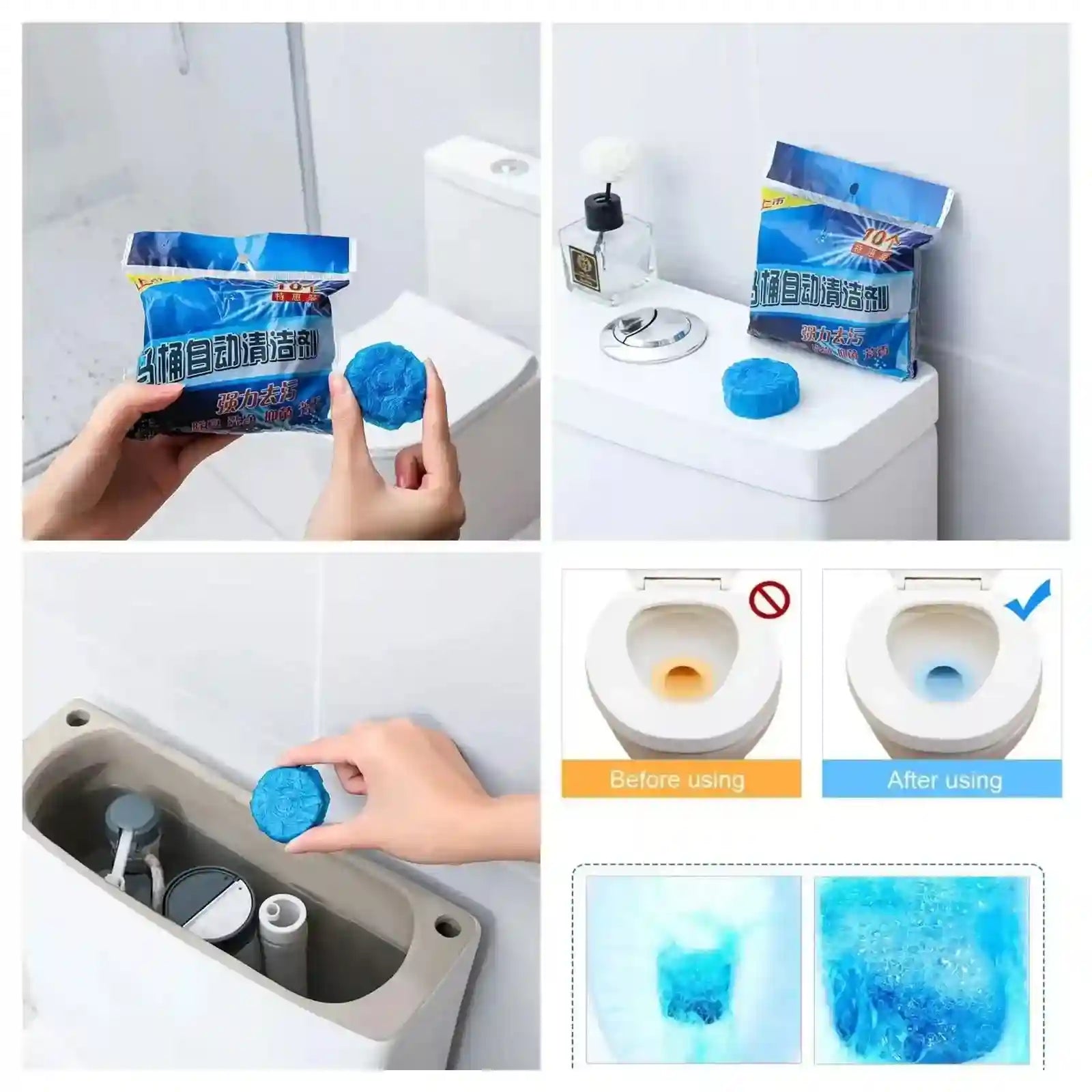 Automatic Toilet Flush Cleaning Tablet | ১০ পিসের প্যাকেট