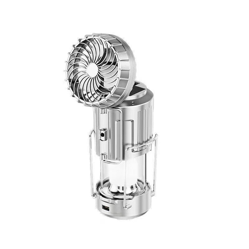 6-in-1 Portable LED Camping Lantern with Fan & Solar Charging