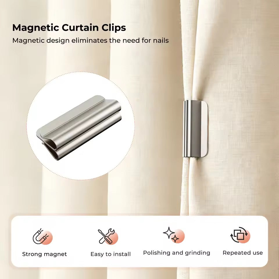 Magnetic Curtain Clips (10 জোড়া)