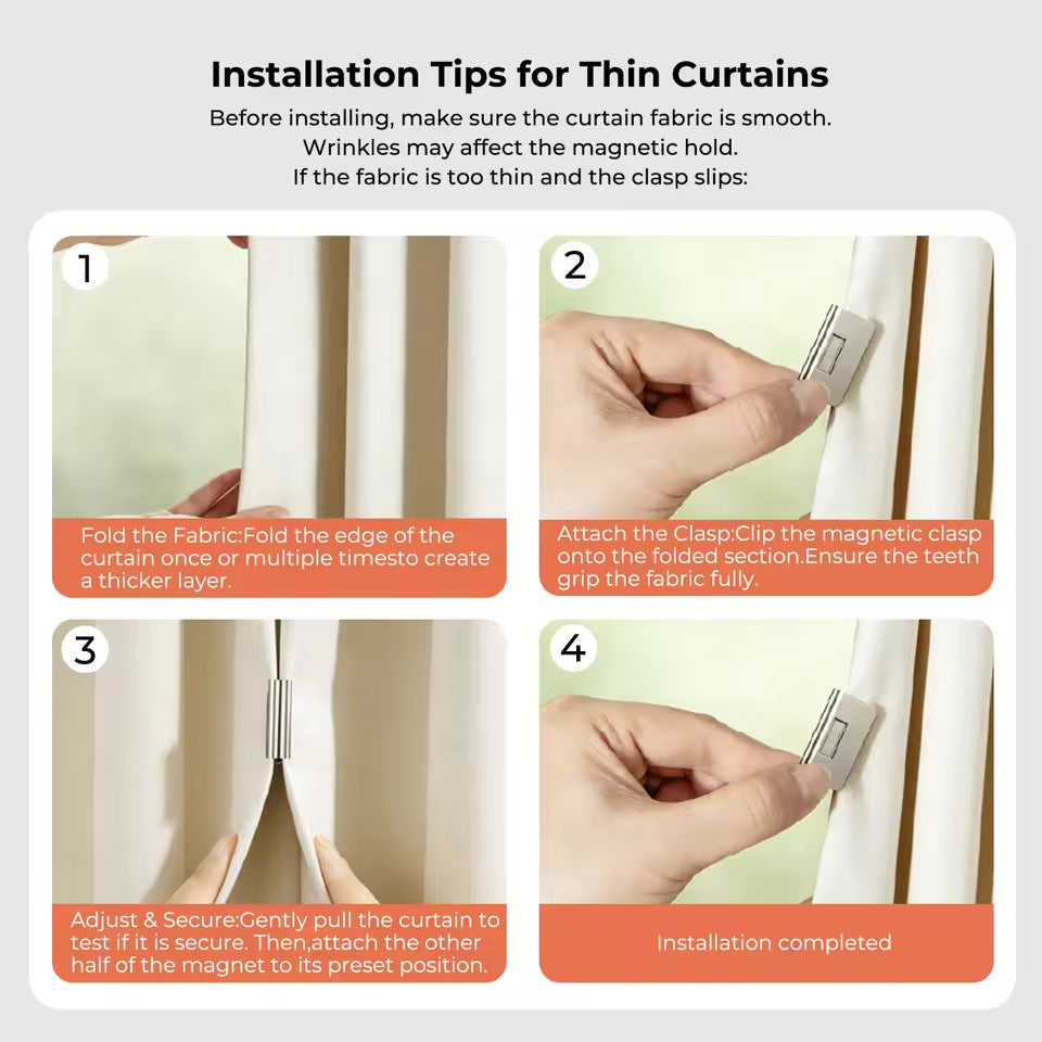 Magnetic Curtain Clips (10 জোড়া)