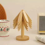 Bamboo & Wooden Tree-Shaped Coaster Set with Decorative Stand