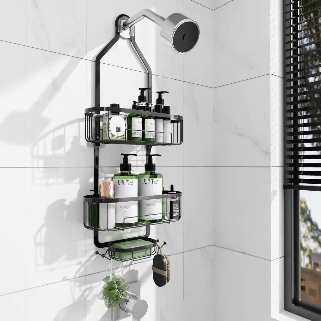 3-in-1 Bathroom Organizer Hanging Rack