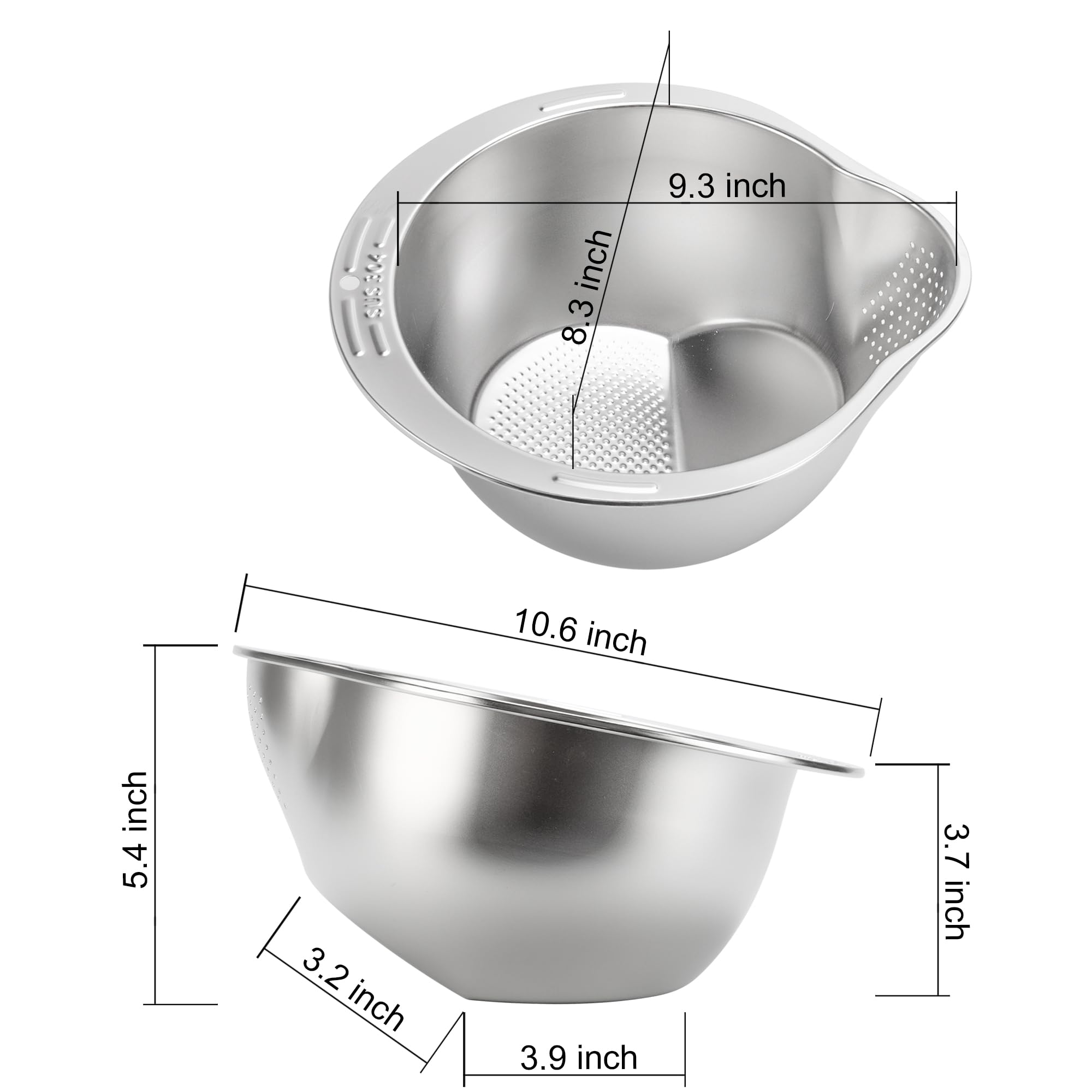 Stainless Steel Washing Bowl With Side Drainer