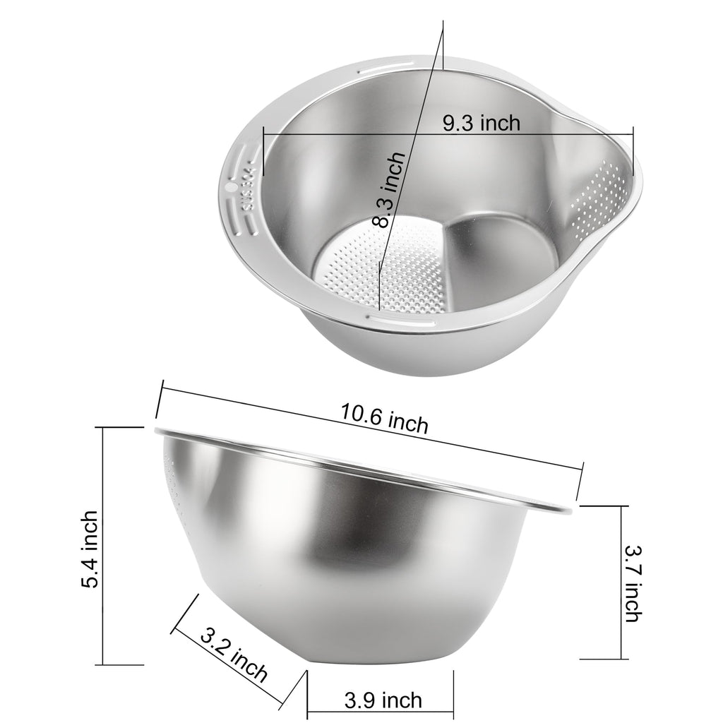 Stainless Steel Washing Bowl With Side Drainer