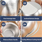 Stainless Steel Washing Bowl With Side Drainer