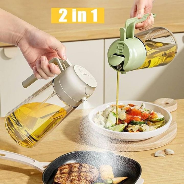 2-in-1 Oil Sprayer And Dispenser Bottle.