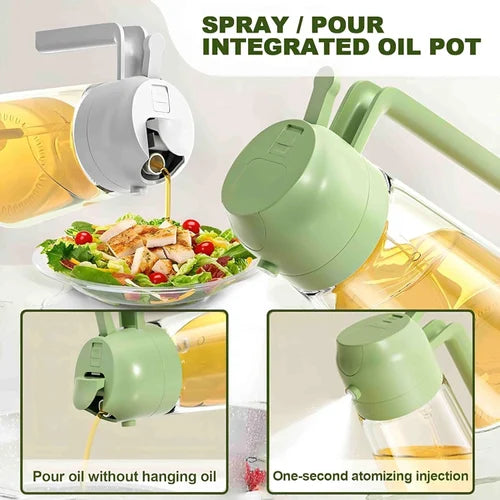 2-in-1 Oil Sprayer And Dispenser Bottle.